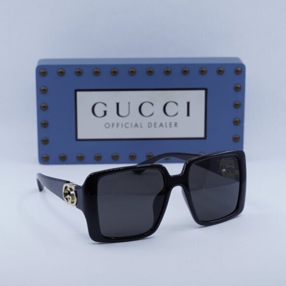 Gucci GG1692SA 001 Square Sunglasses - Black/Grey